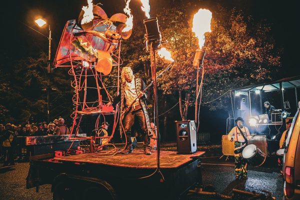 Fire eaters at an arts festival