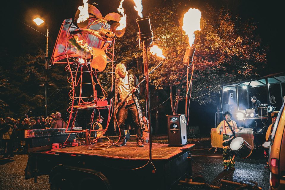 Fire eaters at an arts festival